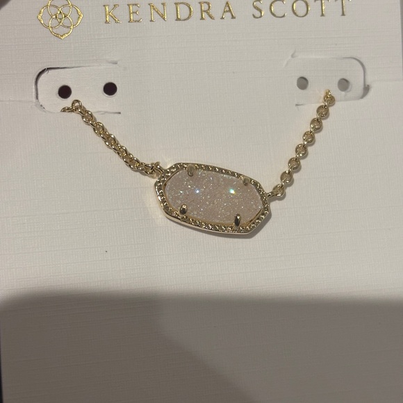 Kendra Scott Elisa Gold Pendant Necklace in Iridescent Drusy NEW - Picture 6 of 6